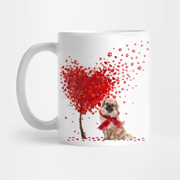 Happy Valentine's Day Heart Tree Love Tibetan Spaniel by PlumleelaurineArt